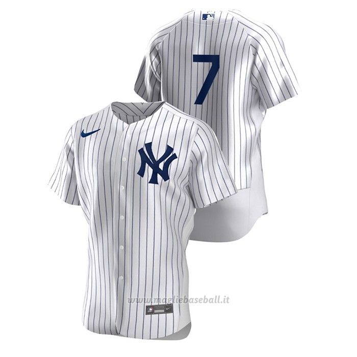 Maglia Baseball Uomo New York Yankees Mickey Mantle Autentico Bianco
